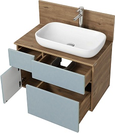 Акватон Тумба с раковиной Мишель 80 (Infinity) дуб рустикальный/фьорд – фотография-2